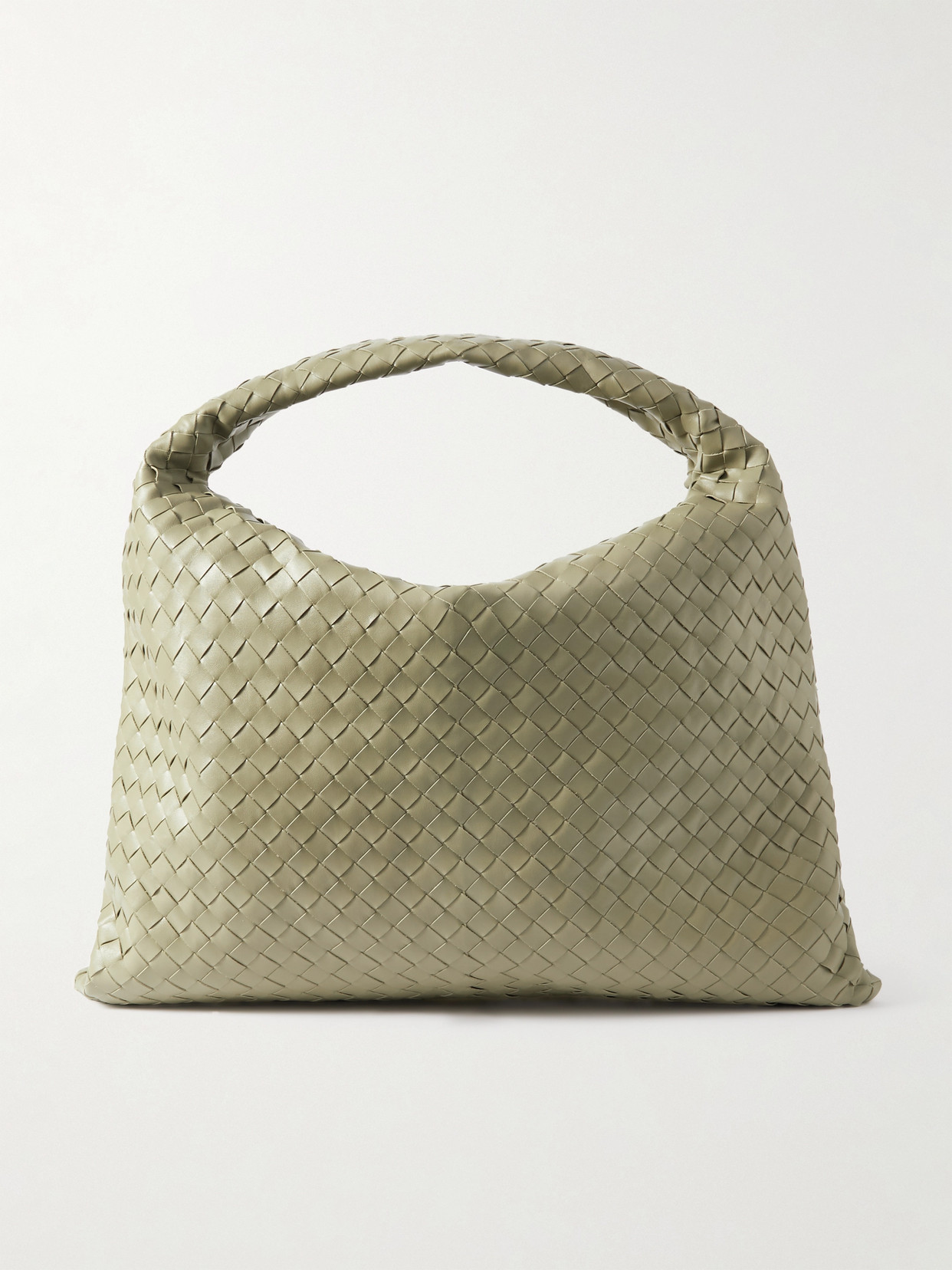 Bottega Veneta Hop Large Intrecciato Leather Tote In Green