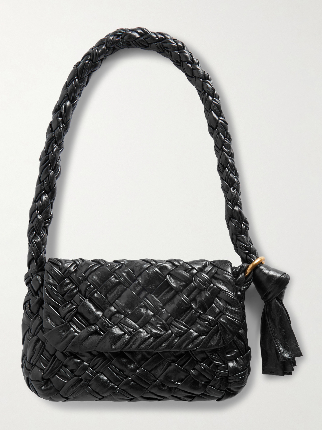 Bottega Veneta - Kalimero Città Gathered Intrecciato Leather Shoulder Bag - Black