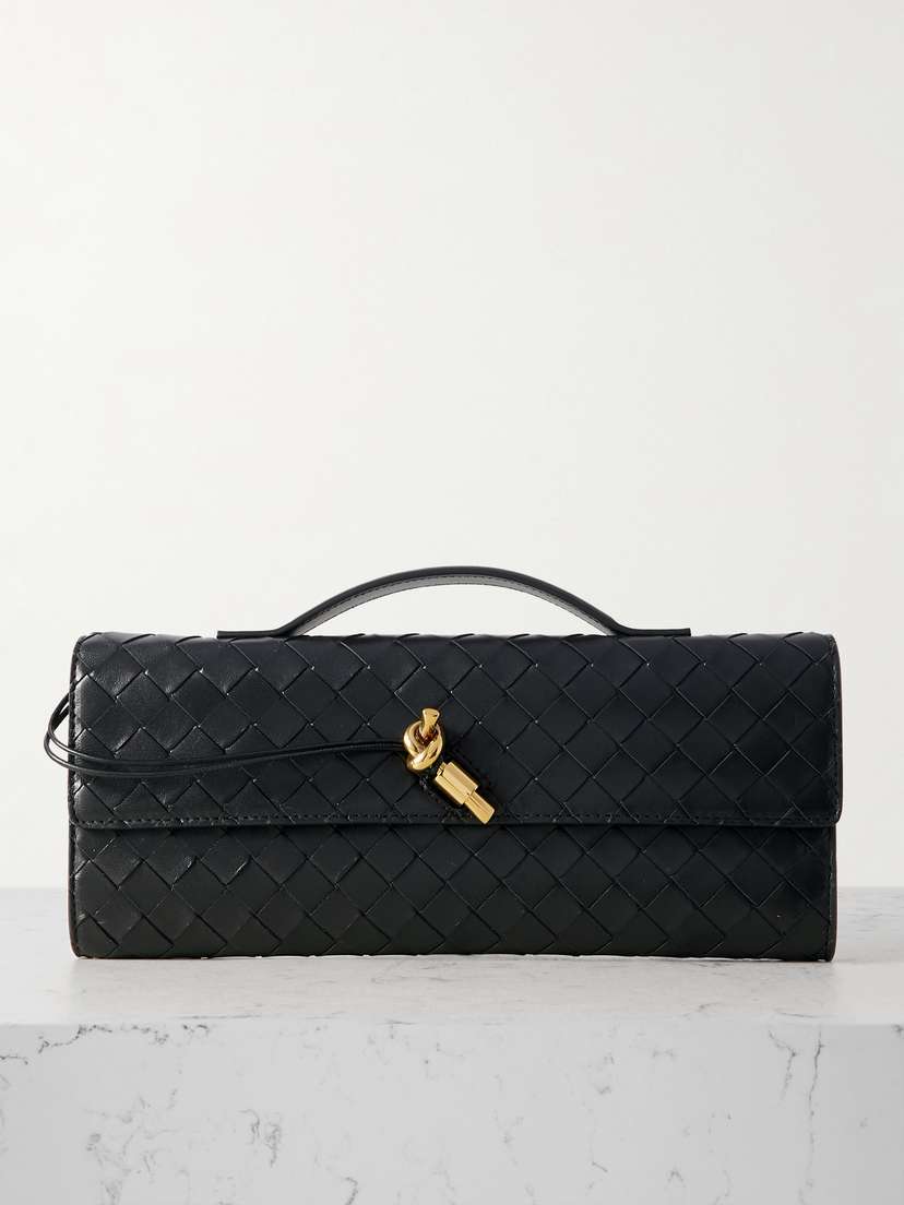 Bottega Veneta Andiamo Long Intrecciato Leather Clutch