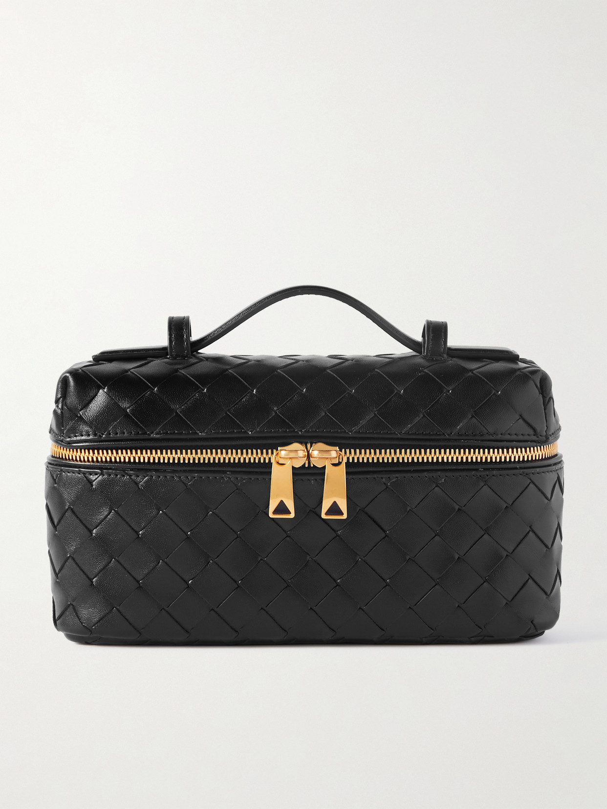 Bottega Veneta Bang Bang Vanity Intrecciato Leather Tote In Black