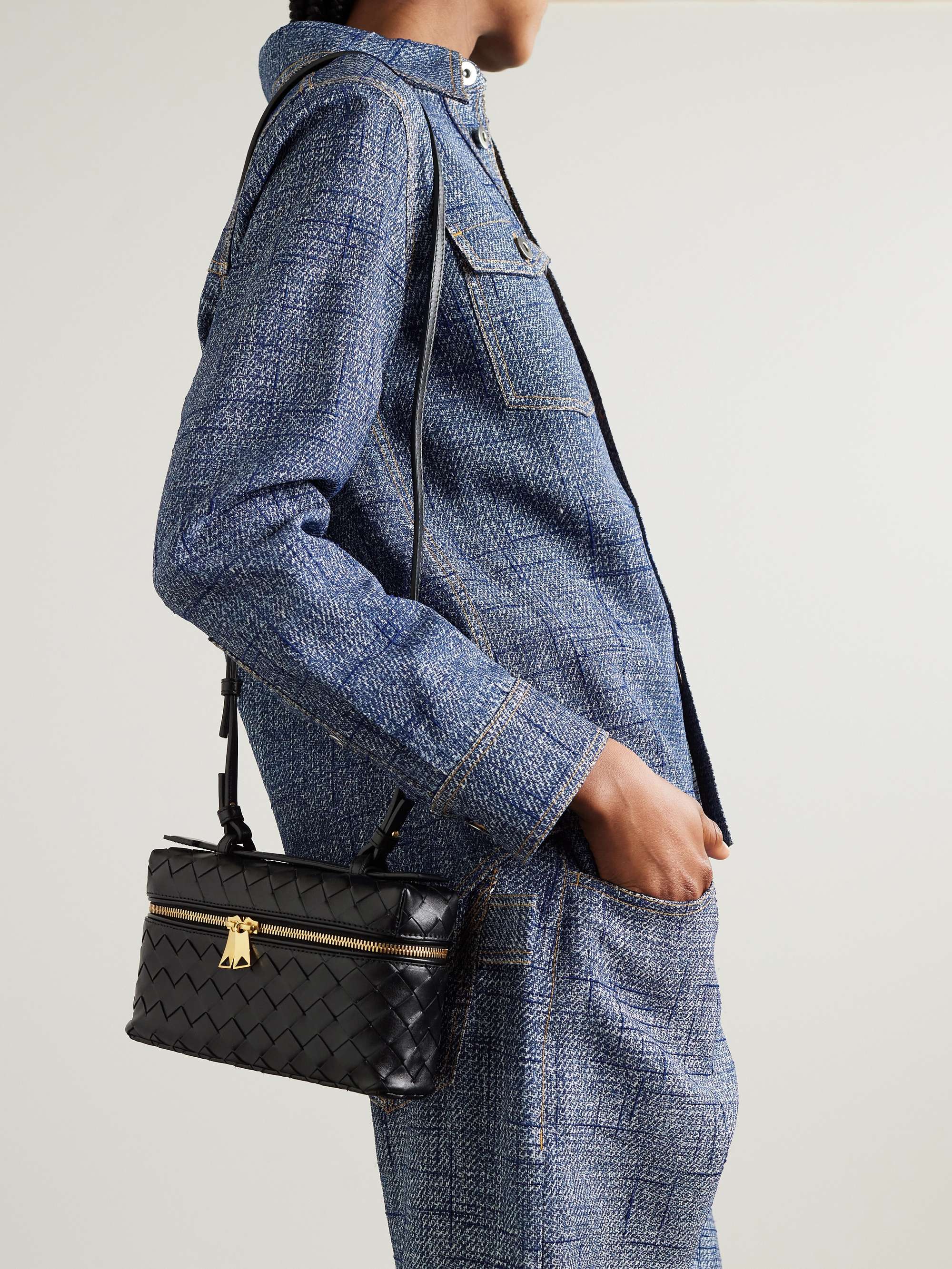 Bang Bang Vanity mini intrecciato leather tote black One Size