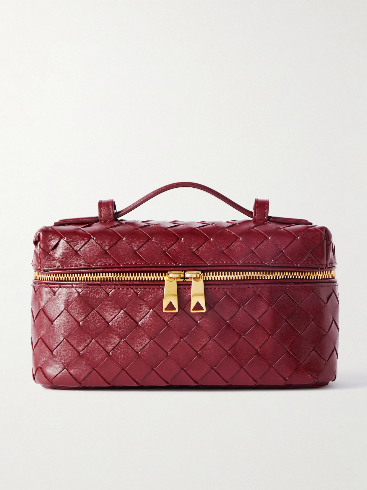 Bottega Veneta Intrecciato Leather Tote In Red