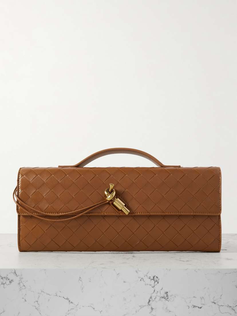 Bottega Veneta Andiamo Long Intrecciato Leather Clutch
