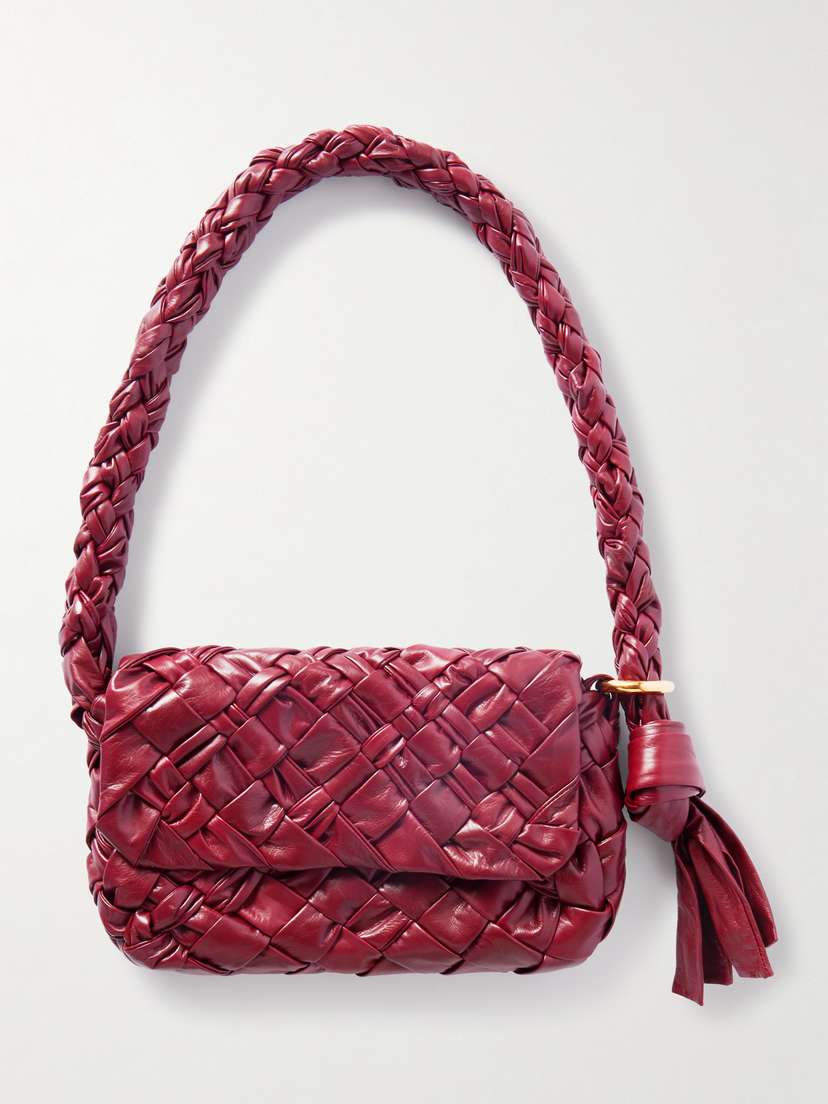 Bottega Veneta Kalimero Città Gathered Intrecciato Leather Shoulder Bag