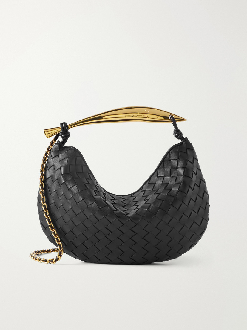 Sardine small Intrecciato leather shoulder bag with chain