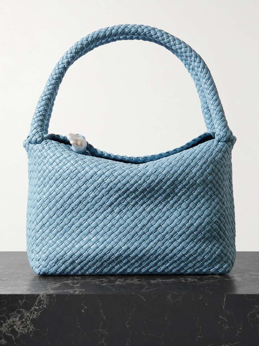 Bottega Veneta Tosca Small Pearl-embellished Intrecciato Leather Shoulder Bag