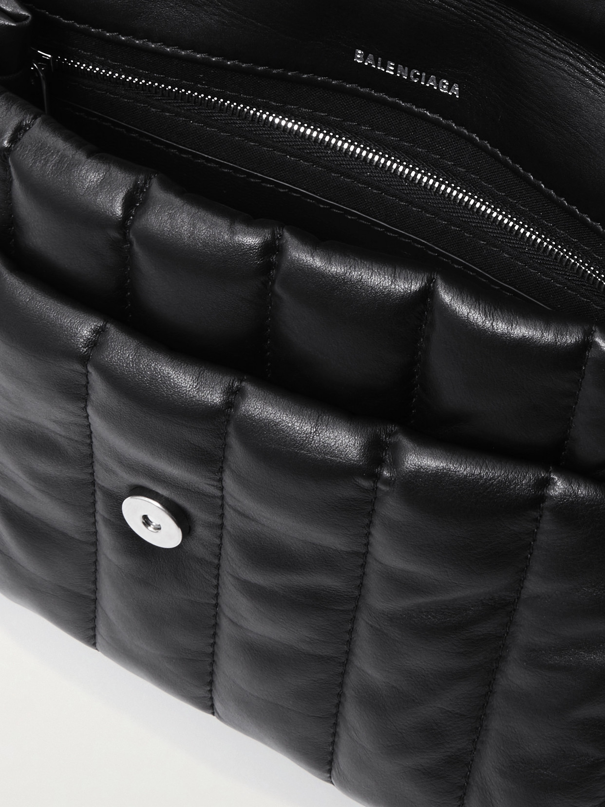 Balenciaga Monaco Mini Padded Quilted Leather Shoulder Bag In Black