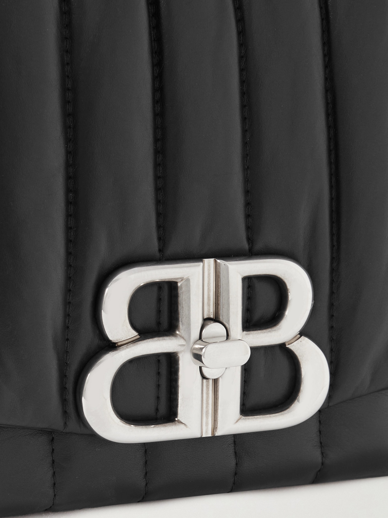 Balenciaga Monaco Padded Quilted Leather Shoulder Bag In Black