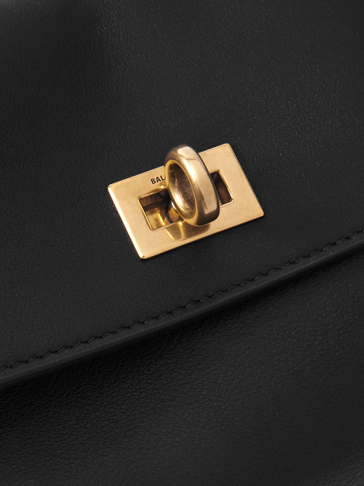 Balenciaga Dark Green Leather Mini Rodeo Handbag In Black
