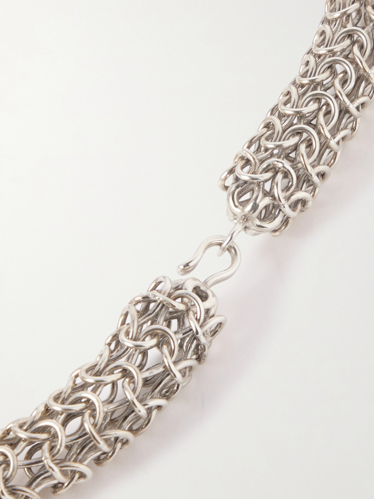 Bottega Veneta Crochet Silver Choker In Silver