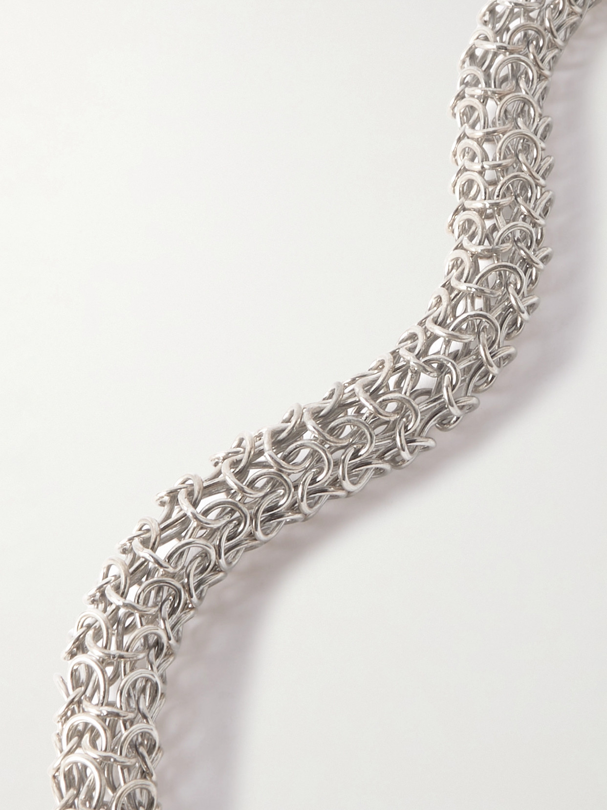 Bottega Veneta Crochet Silver Choker In Silver