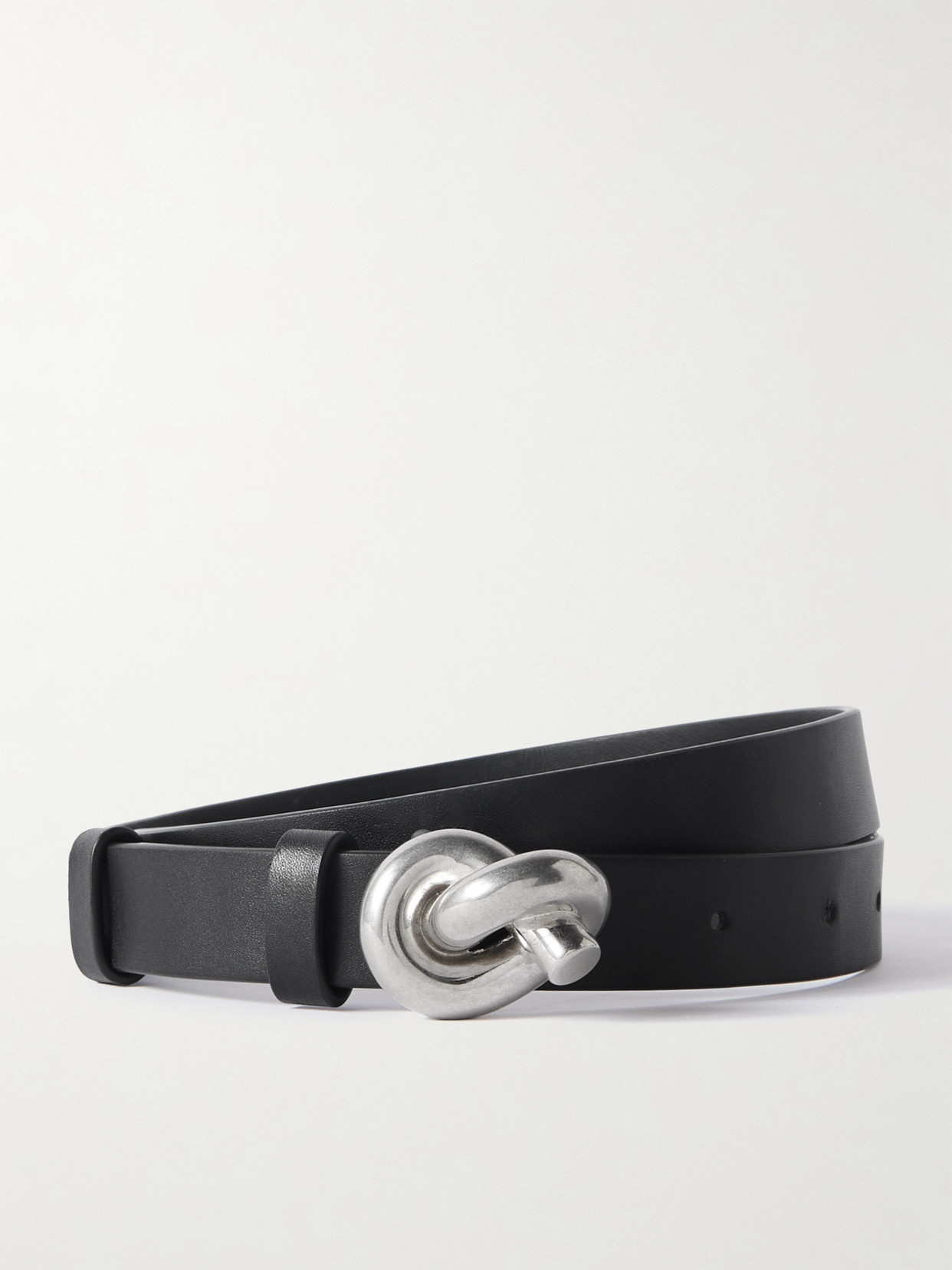 Bottega Veneta Leather Belt In Black