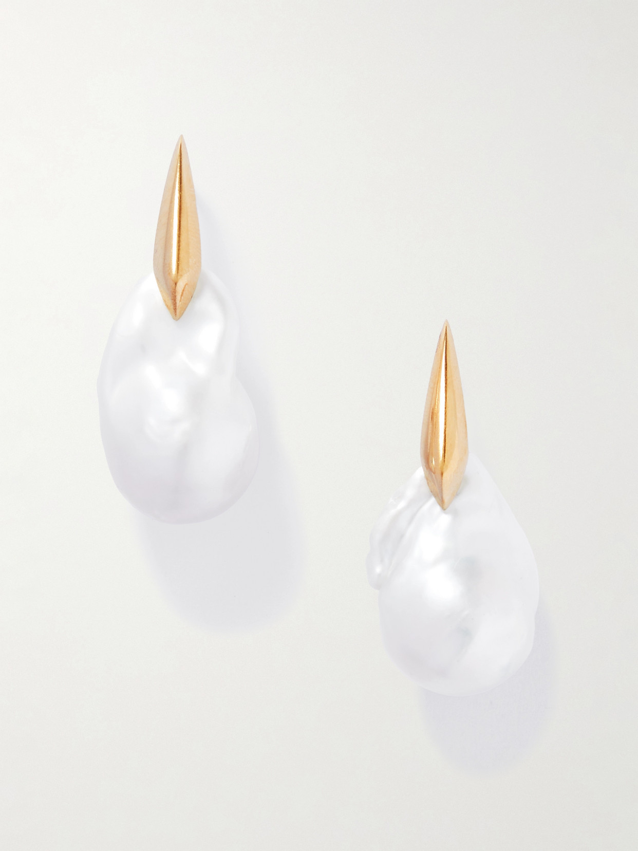 Bottega Veneta Gold-tone Pearl Earrings In White