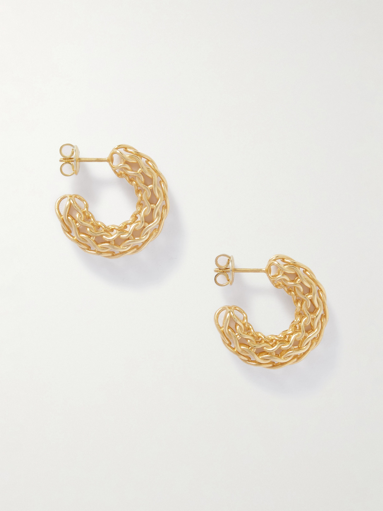 Bottega Veneta Crochet Gold-tone Hoop Earrings