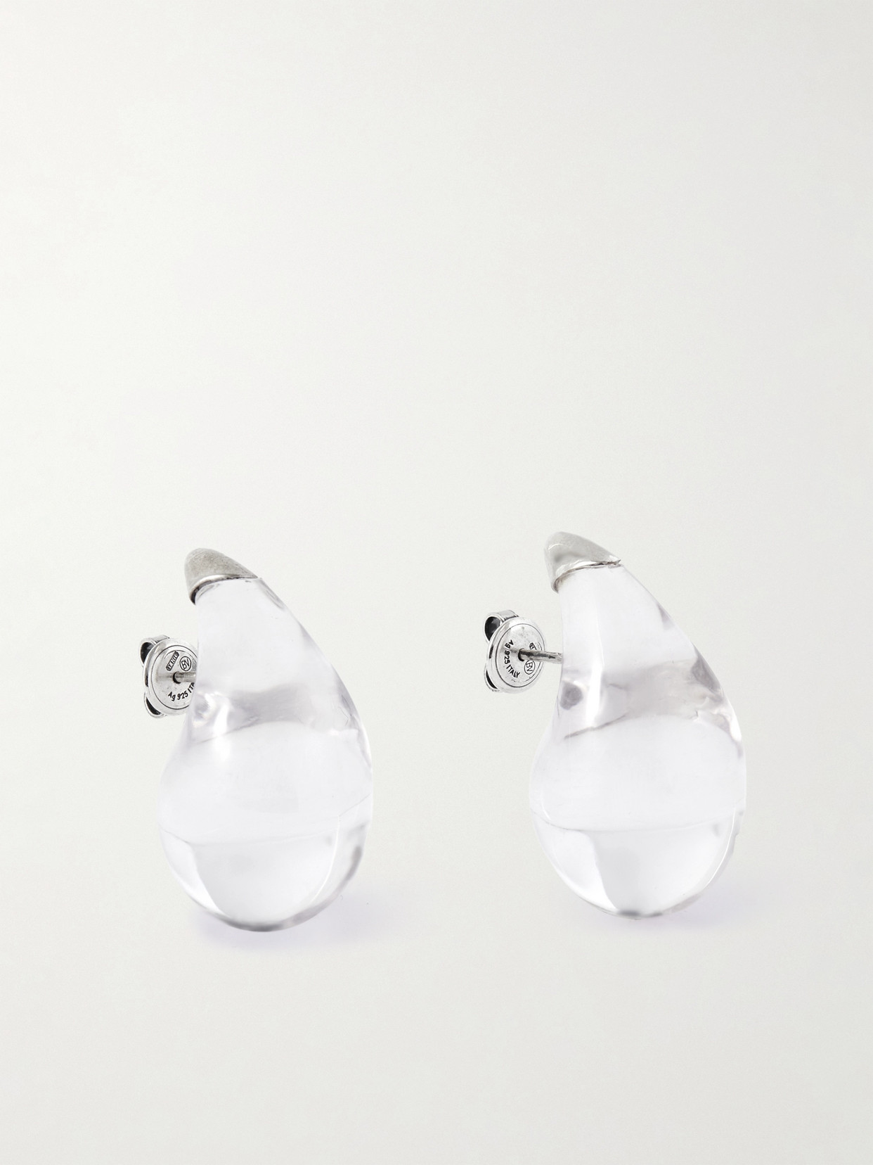 Bottega Veneta - Resin And Sterling Silver Earrings - Neutrals