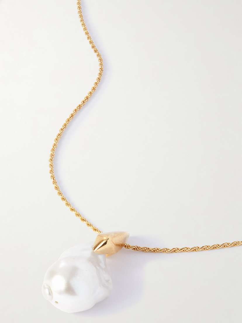 Bottega Veneta Gold-tone Freshwater Pearl Necklace