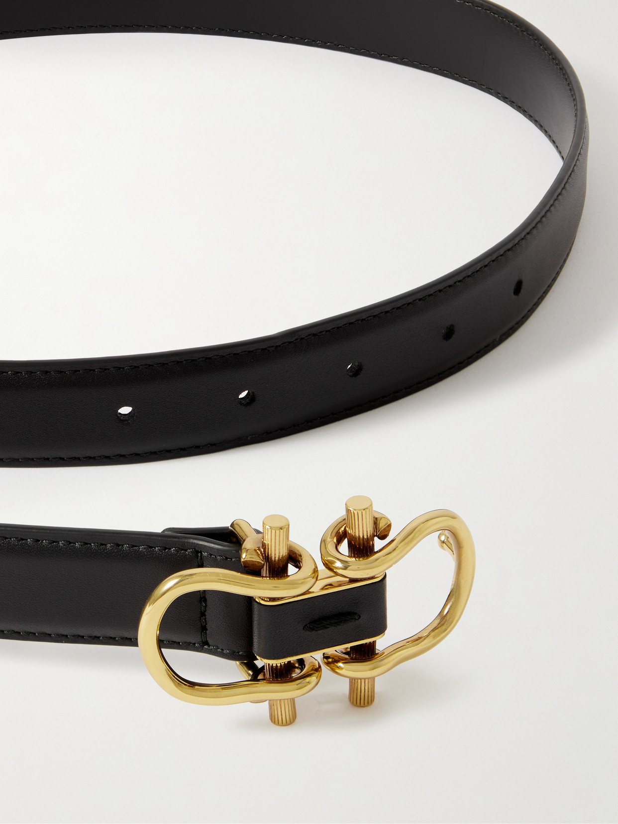 Bottega Veneta Leather Waist Belt In Black