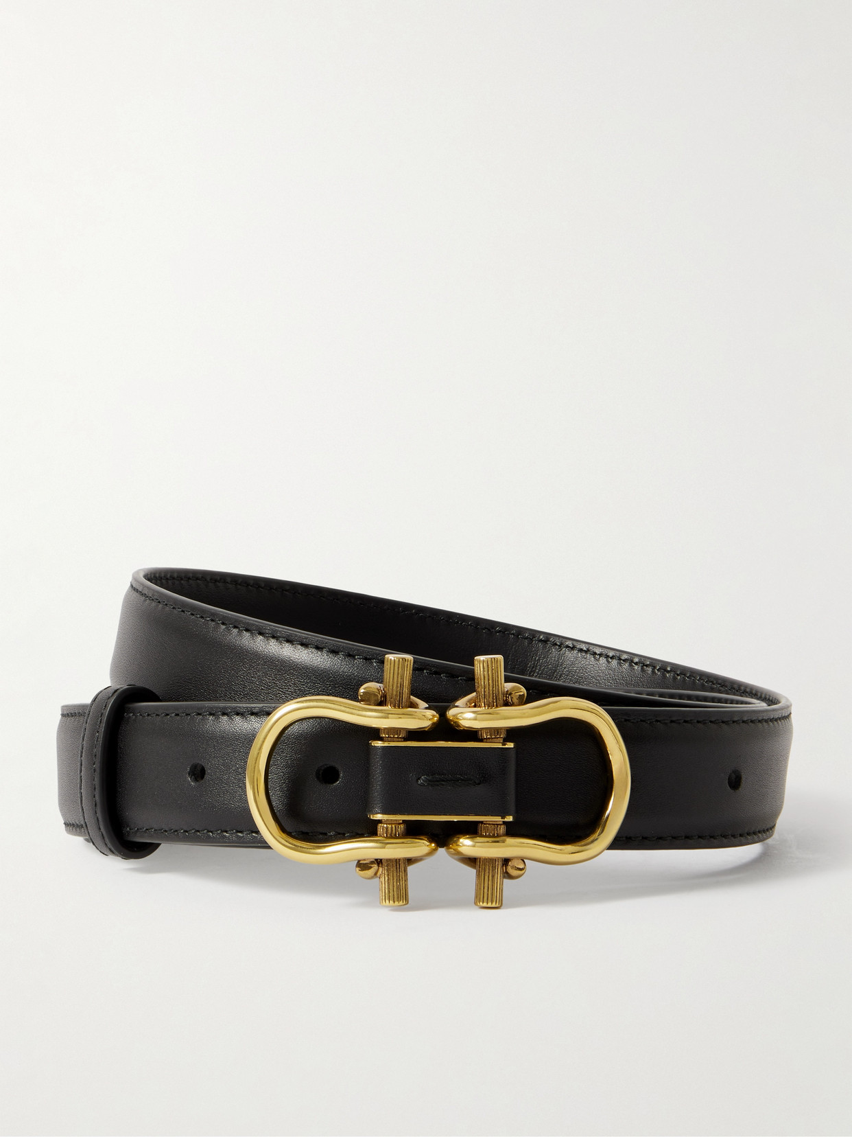 Bottega Veneta Leather Waist Belt In Black