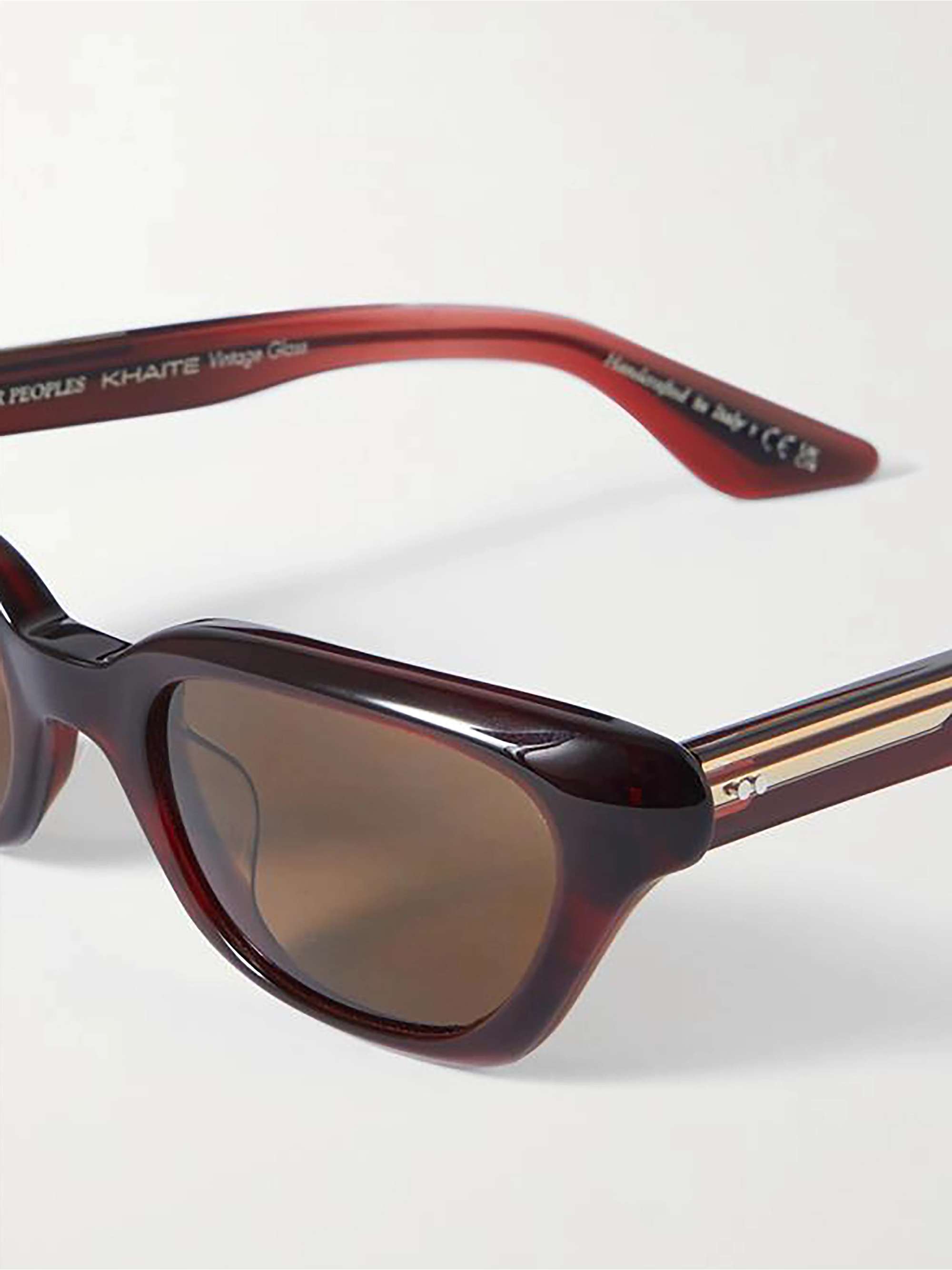 OLIVER PEOPLES + Khaite Occhiali da sole in acetato e metallo dorato con montatura cat-eye