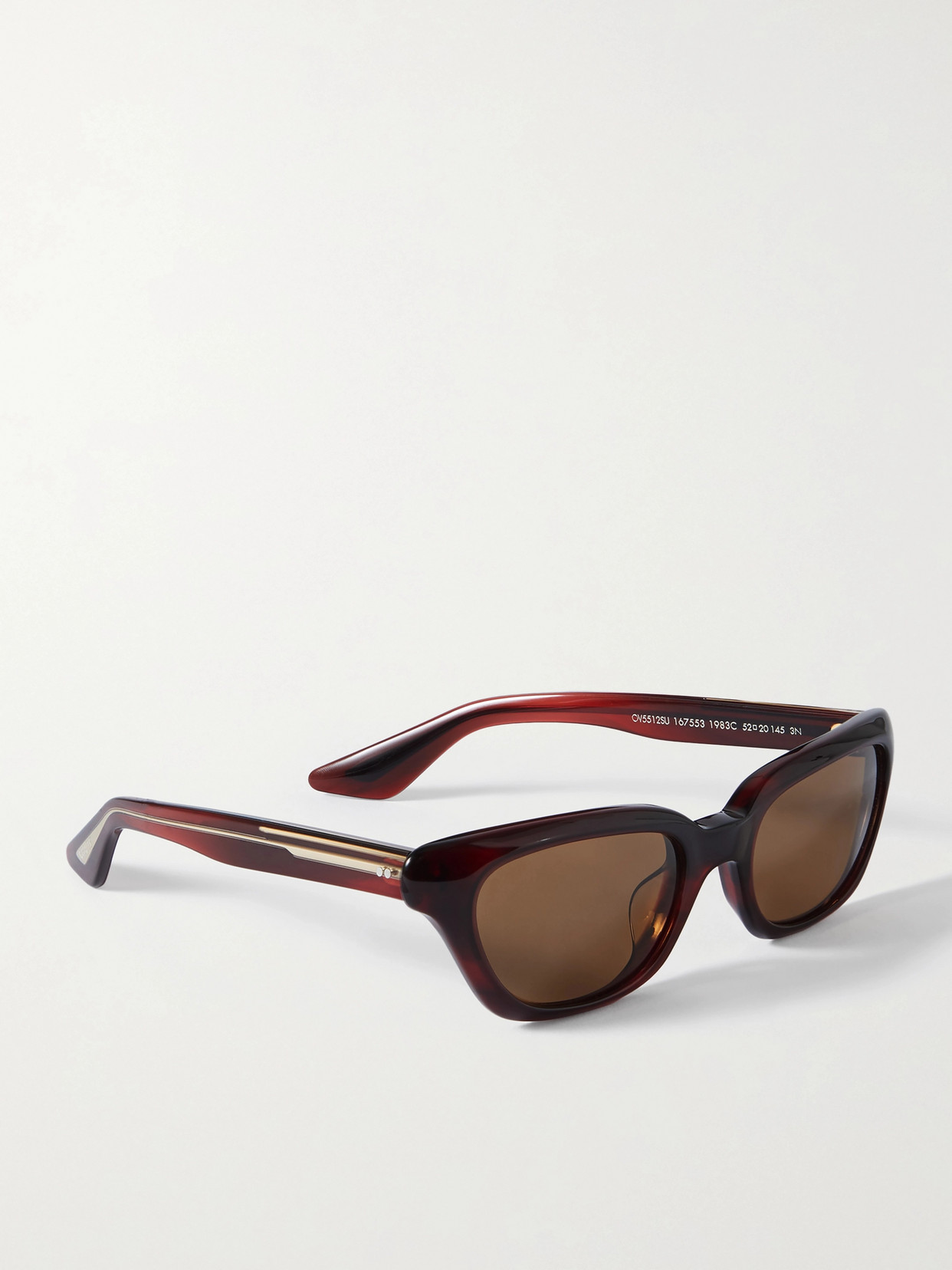OLIVER PEOPLES + KHAITE 1983C CAT-EYE ACETATE AND GOLD-TONE SUNGLASSES