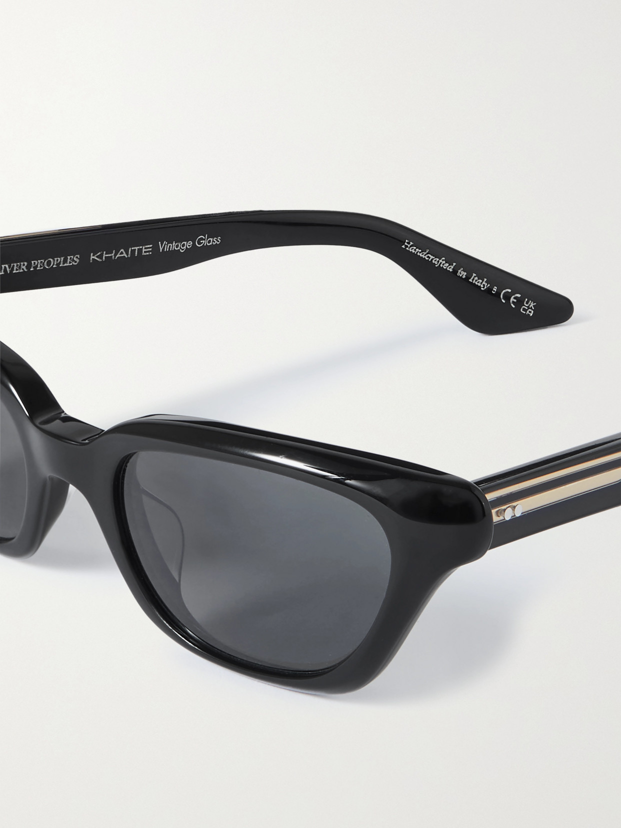 Oliver Peoples + Khaite 1983c Cat-eye Acetate And Gold-tone Sunglasses In Black