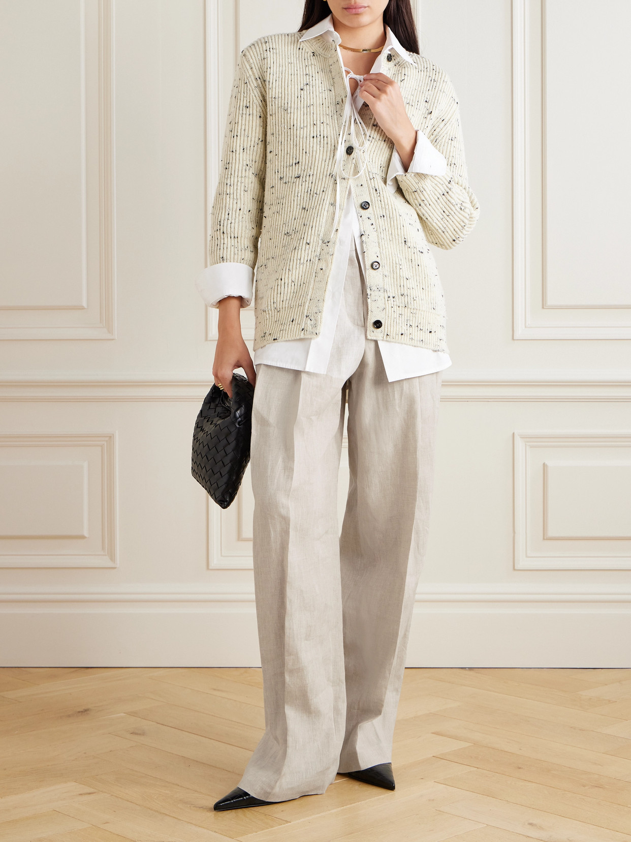 Brunello Cucinelli Pleated Linen Wide-leg Pants In Neutrals