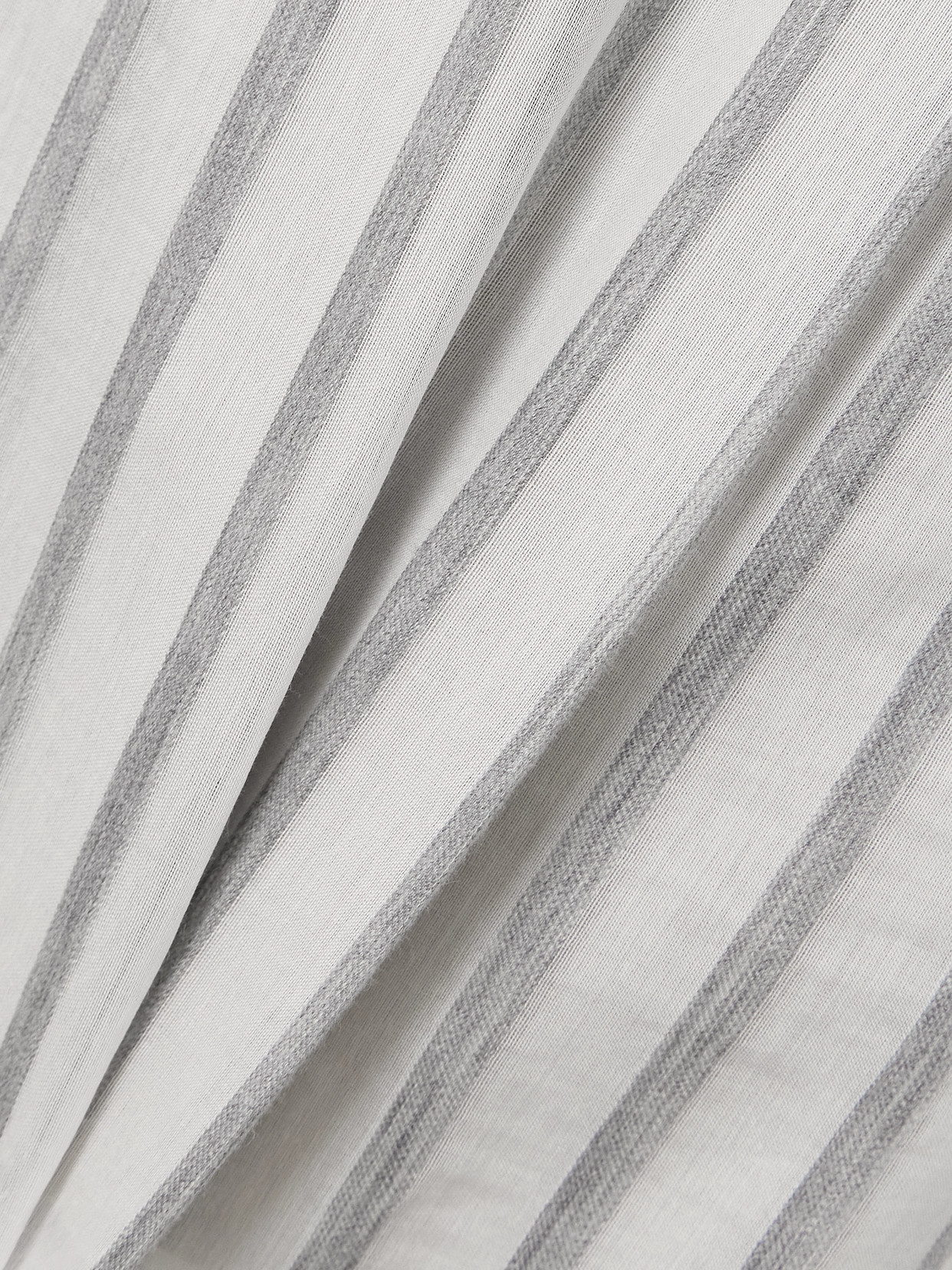 Brunello Cucinelli Pleated Striped Cotton And Silk-blend Wide-leg Pants In Gray