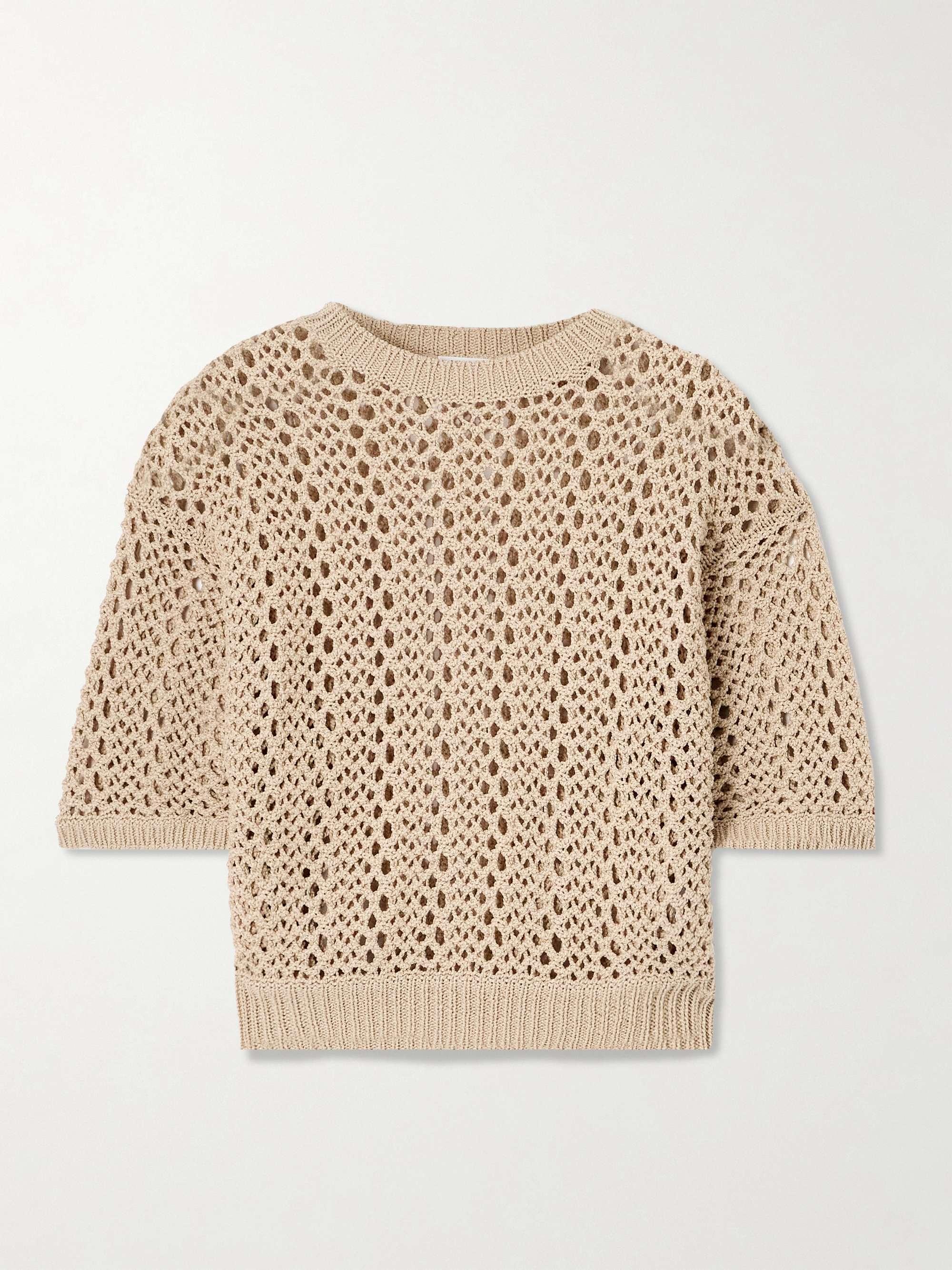 BRUNELLO CUCINELLI Open knit Cotton blend Sweater NET A PORTER