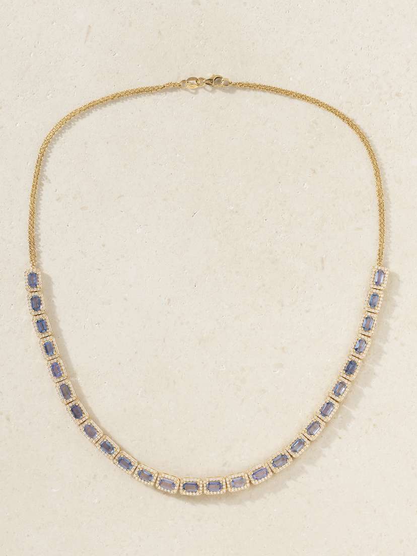 JIA JIA 14-karat Gold, Sapphire And Diamond Necklace