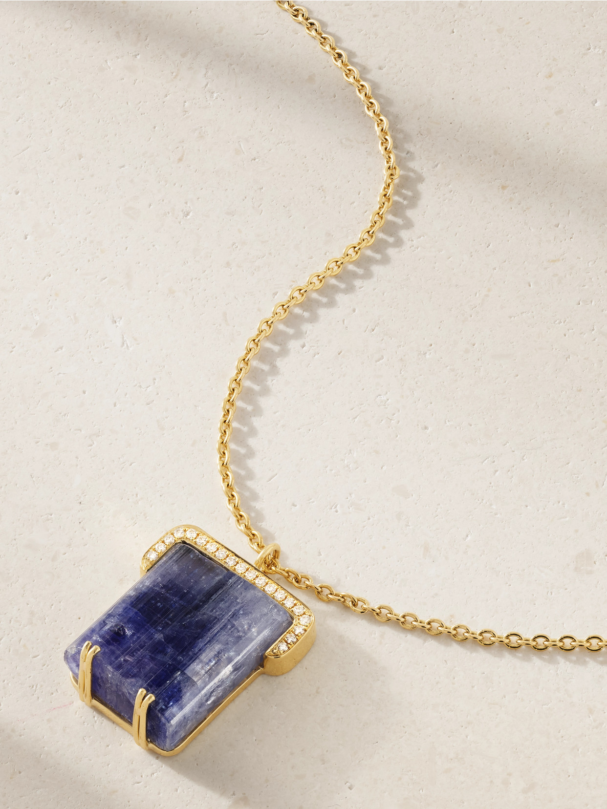 Jia Jia Jumbo Crown 18-karat Gold, Tanzanite And Diamond Necklace In Blue
