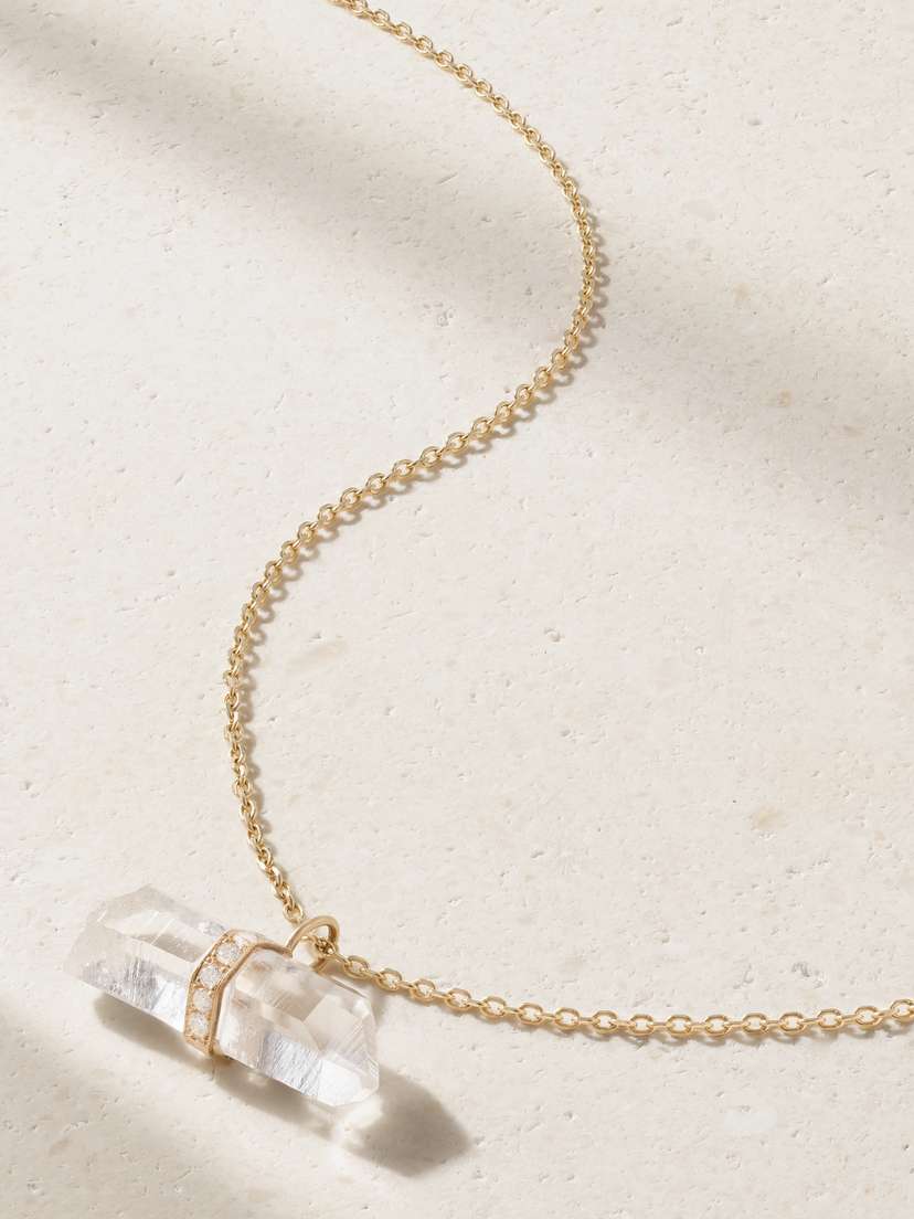 JIA JIA 14-karat Gold, Quartz And Diamond Necklace