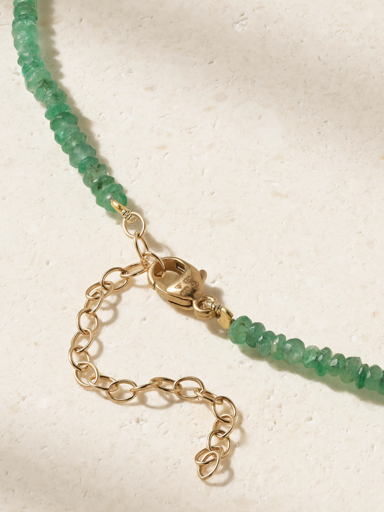 Jia Jia 14-karat Gold, Emerald And Quartz Necklace In Green