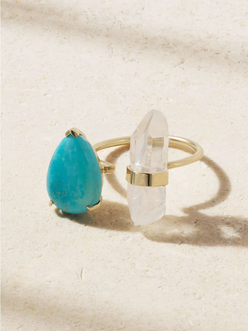 JIA JIA Mona Lisa 14-karat Gold, Turquoise And Quartz Ring
