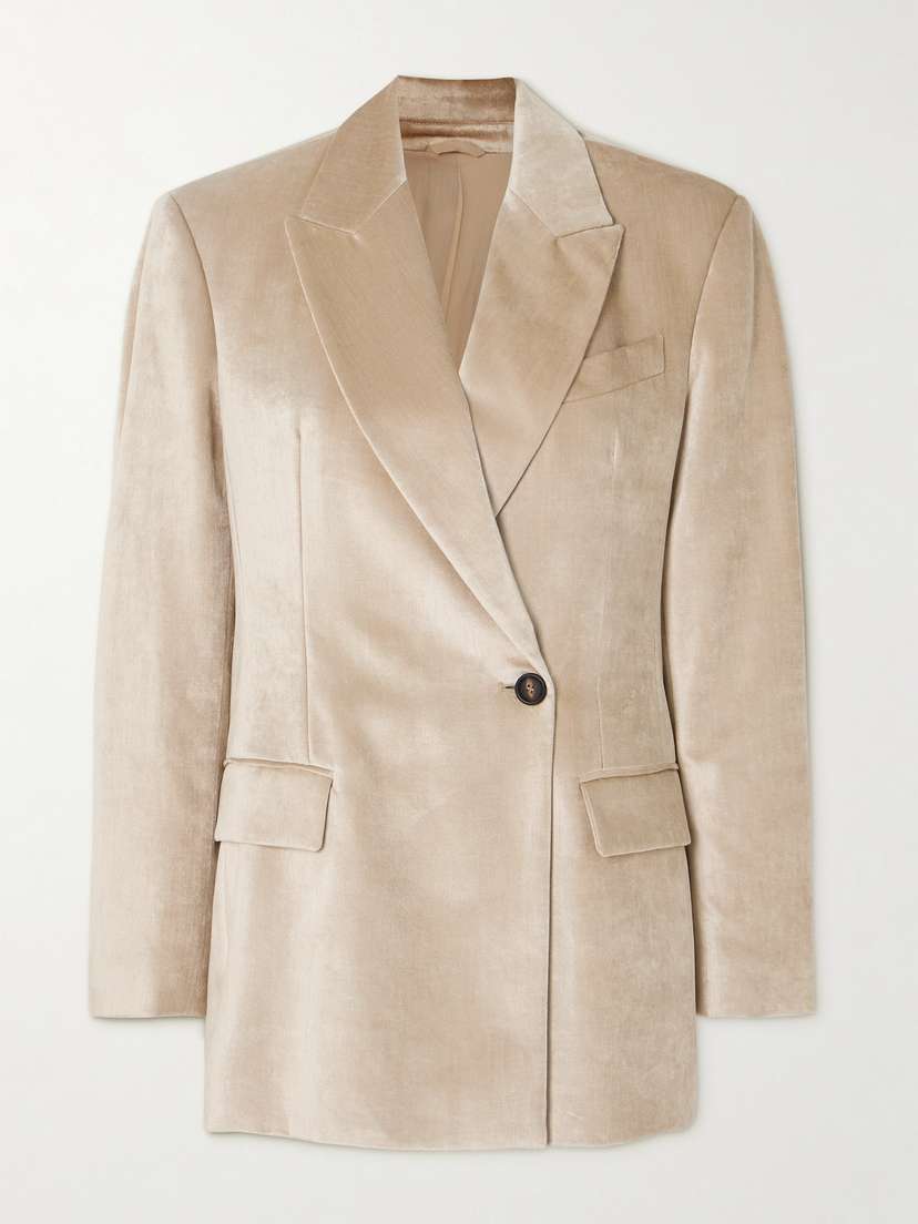 Brunello Cucinelli Asymmetric Velvet Blazer