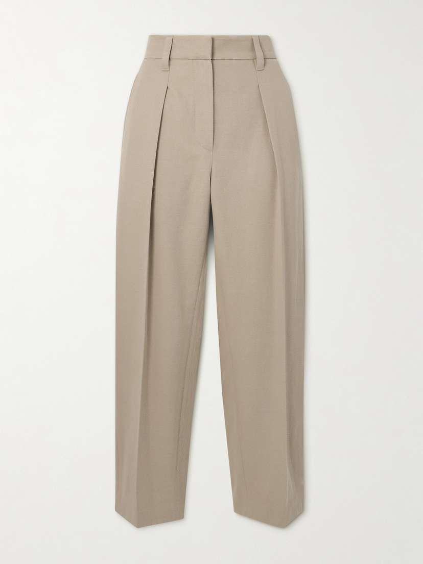 Brunello Cucinelli Cropped Cotton And Wool-blend Twill Tapered Pants