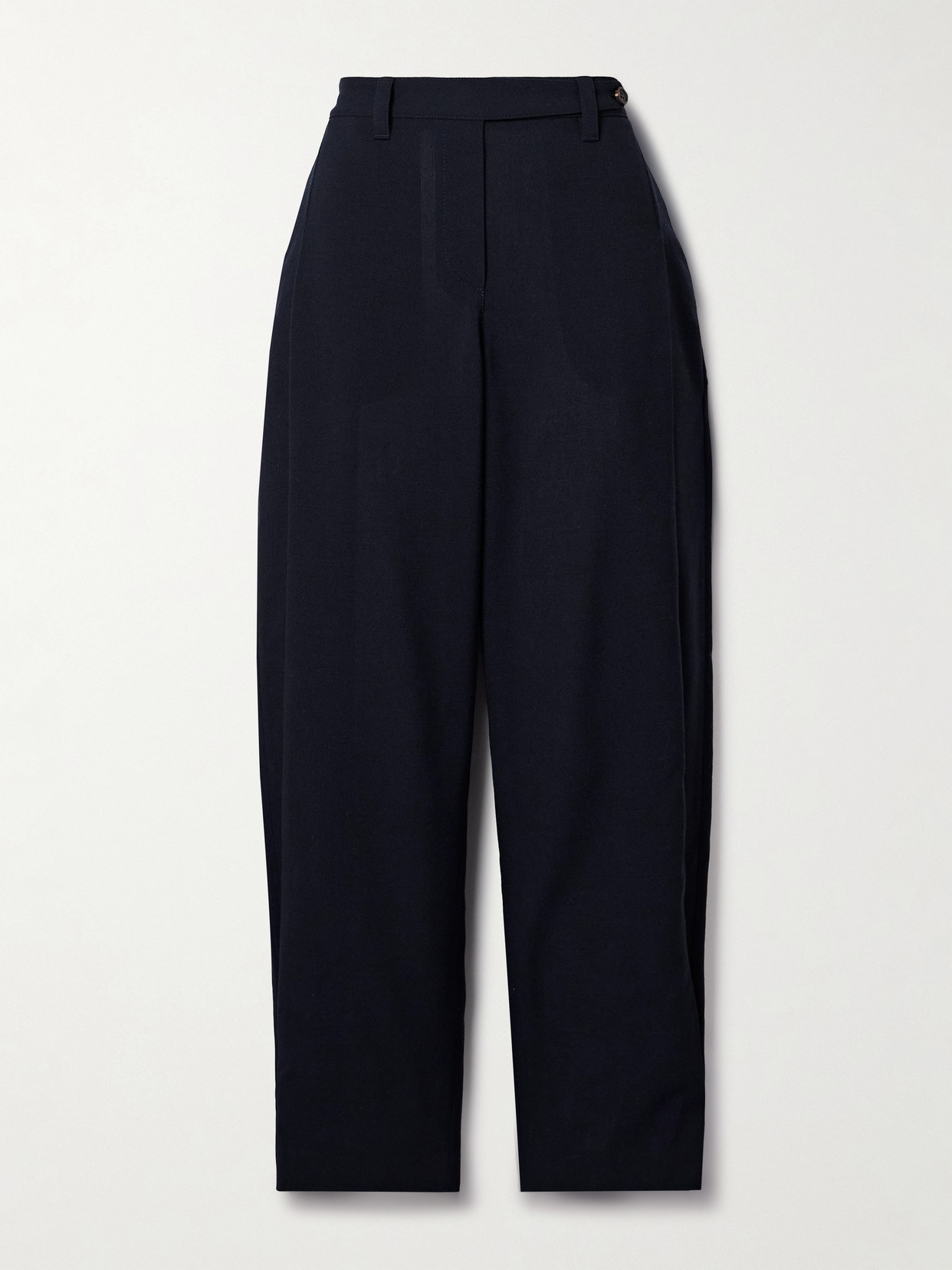 Brunello Cucinelli Panama Grain De Poudre Wool Tapered Pants In Blue