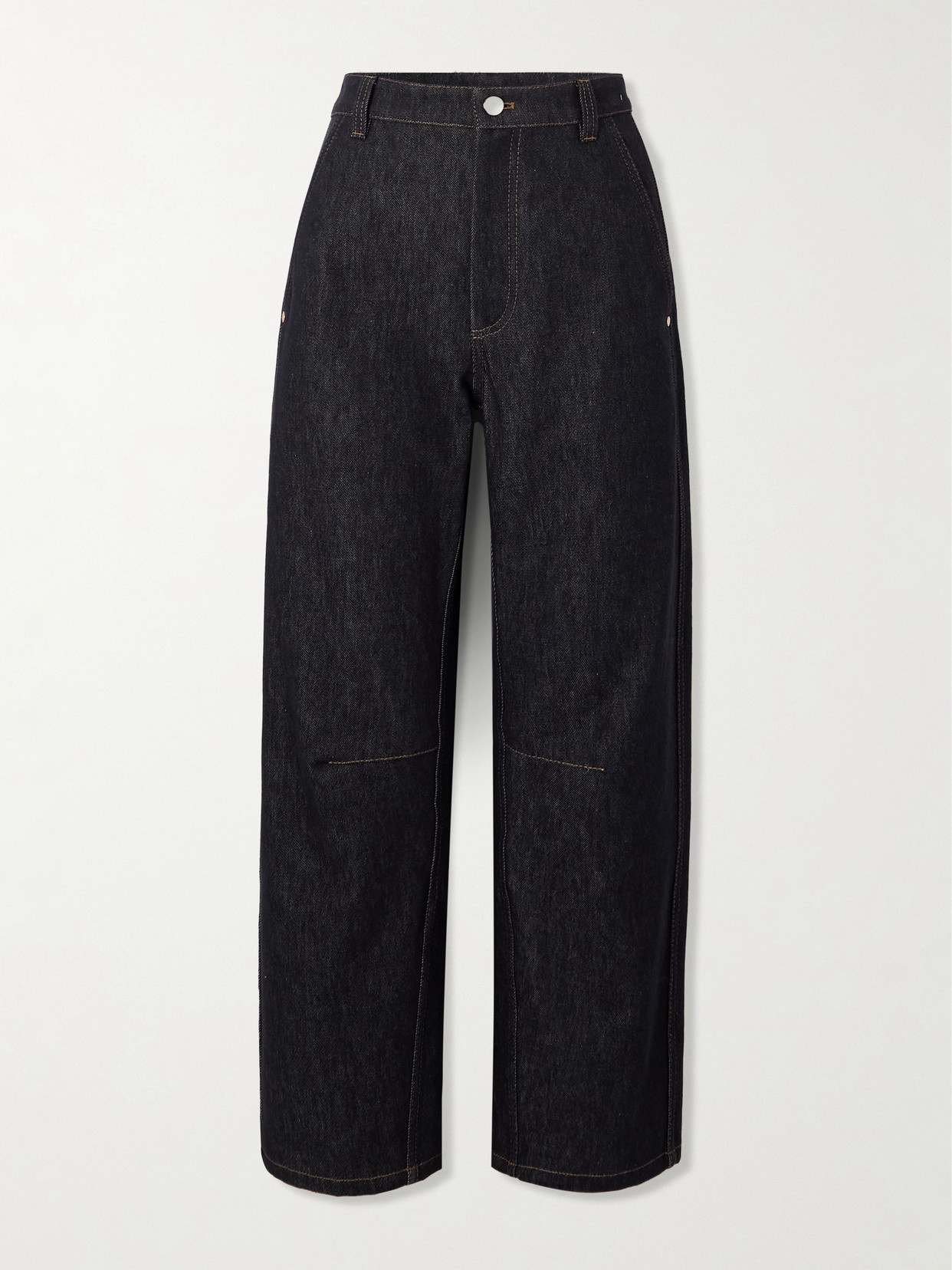 Brunello Cucinelli Cropped High-rise Straight-leg Jeans In Blue