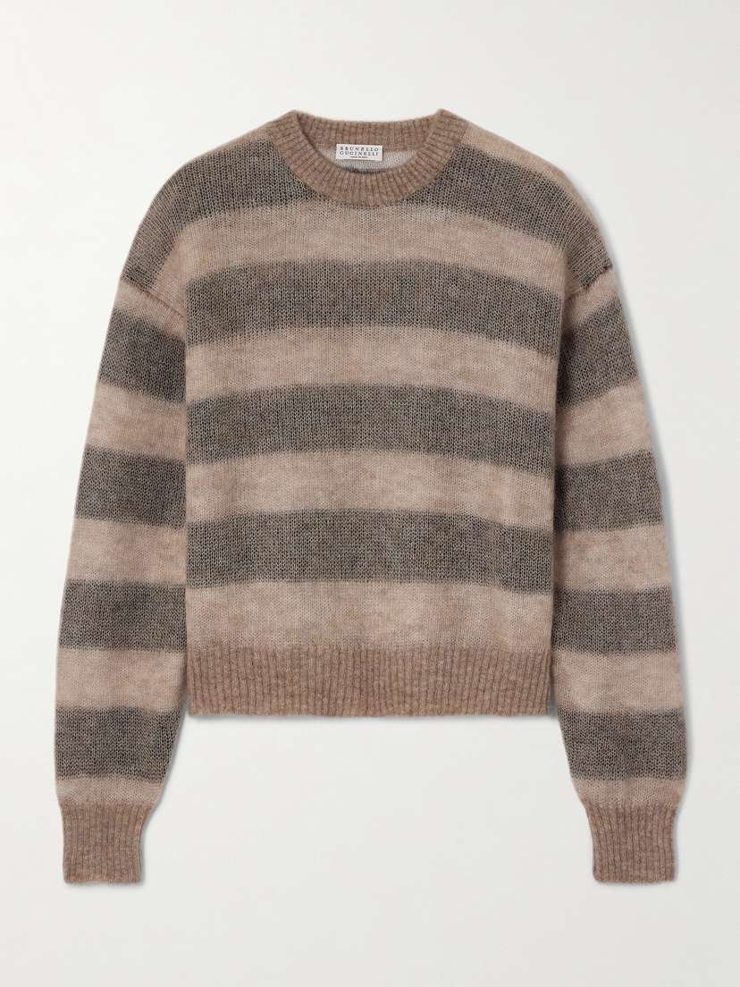Brunello Cucinelli Striped Mohair-blend Sweater