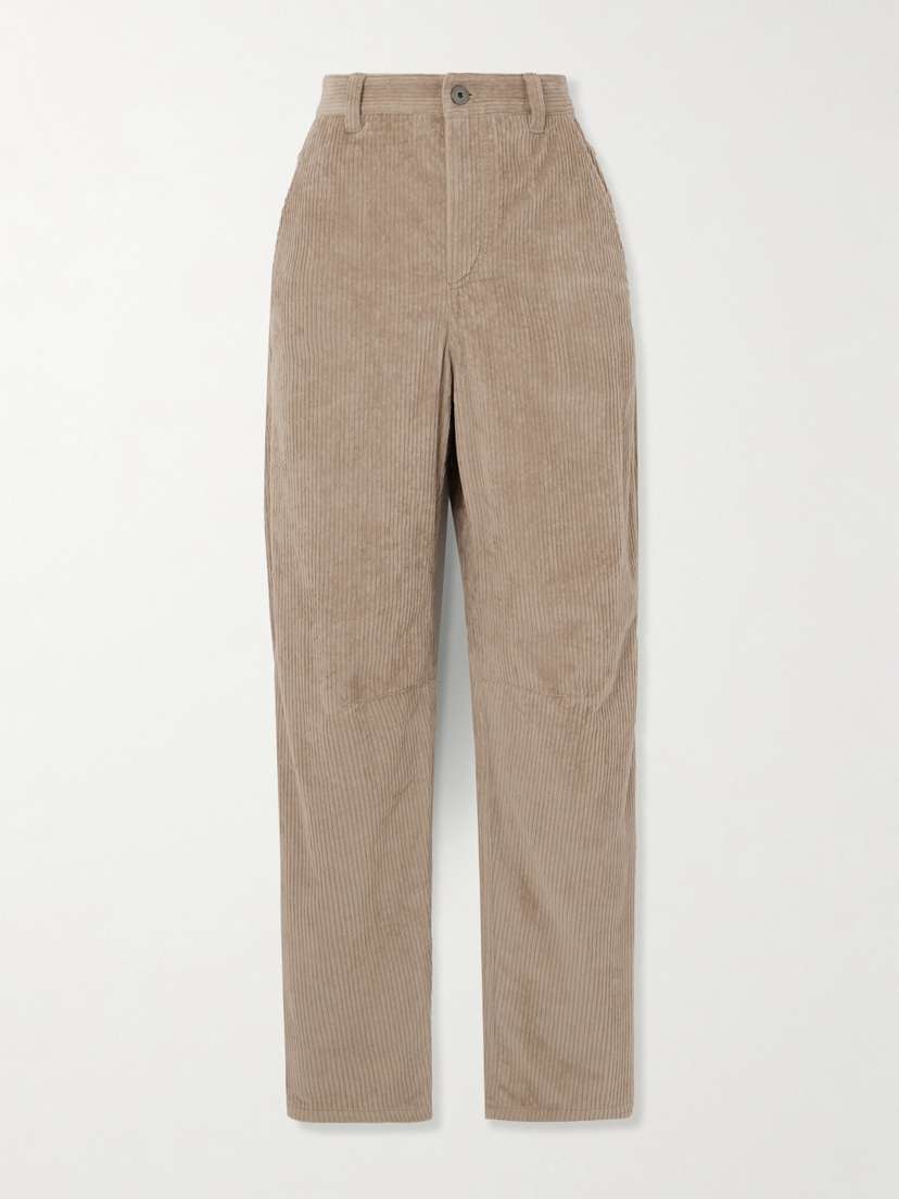 Brunello Cucinelli — Striped cotton-blend corduroy straight-leg pants