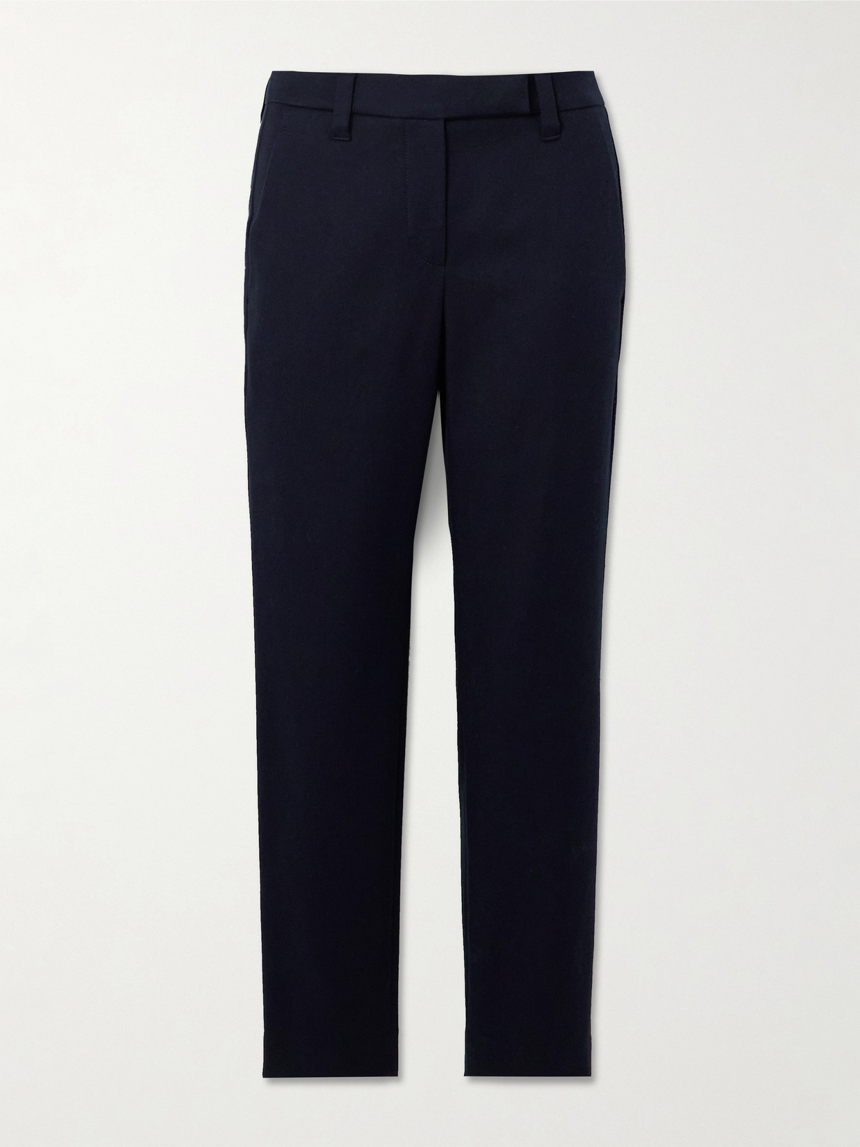 Brunello Cucinelli Cotton-blend Twill Straight-leg Pants In Blue