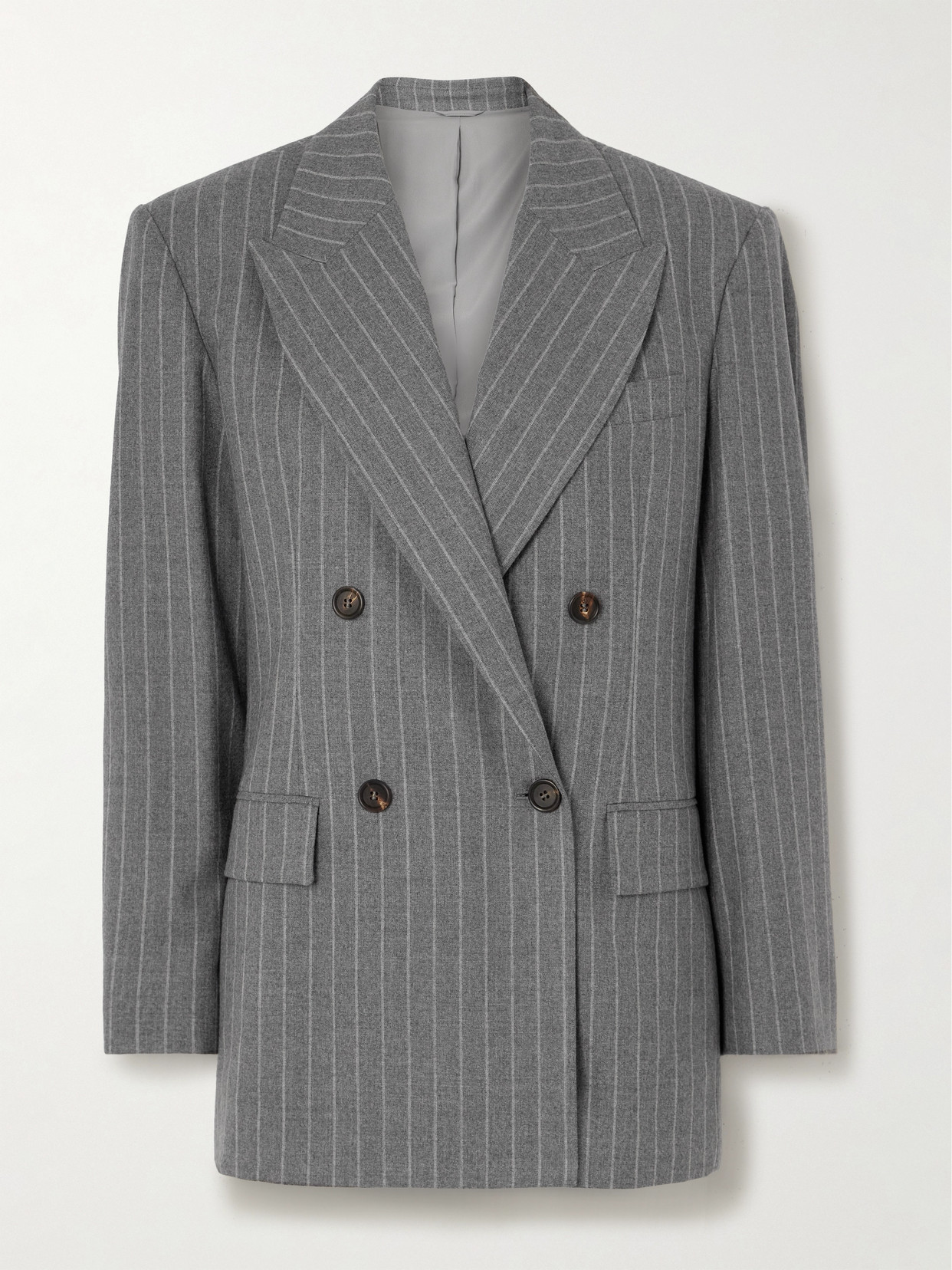 Brunello Cucinelli - Striped Wool Blazer - Gray