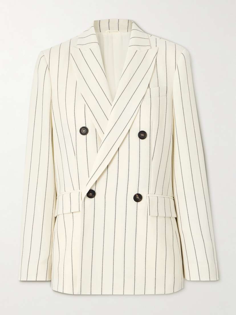 Brunello Cucinelli — Panama pinstriped grain de poudre wool blazer