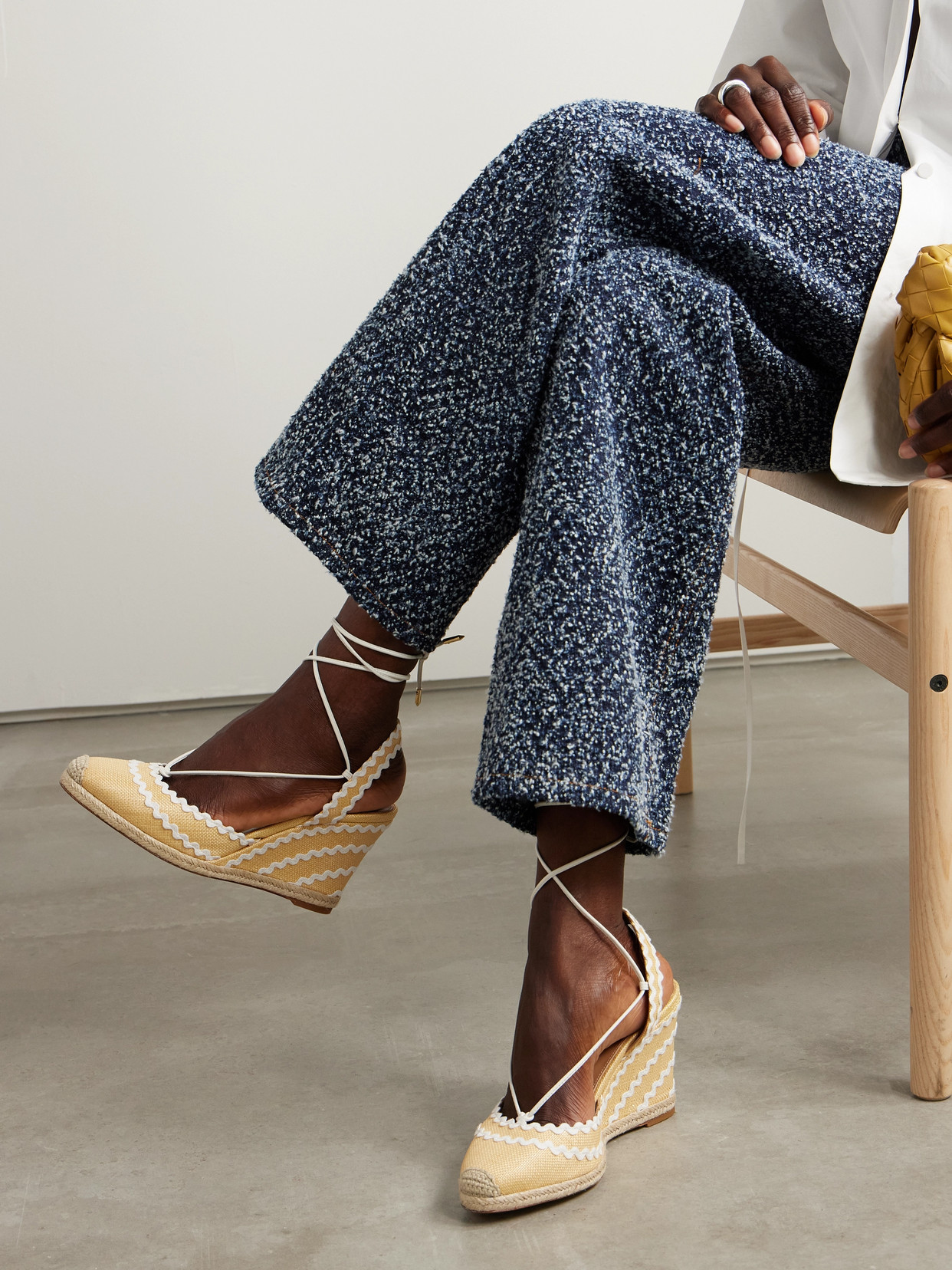 Aquazzura Ric Rac 85 Raffia Wedge Espadrilles In Neutrals