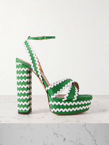 AQUAZZURA Ric Rac 140 raffia platform sandals