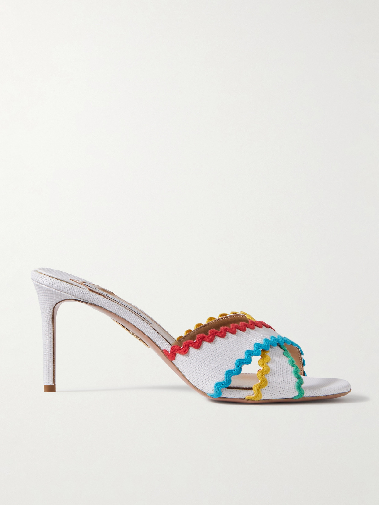 Aquazzura Ric Rac 75 Raffia Sandals In White