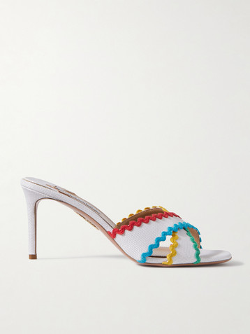 AQUAZZURA Ric Rac 75 raffia sandals