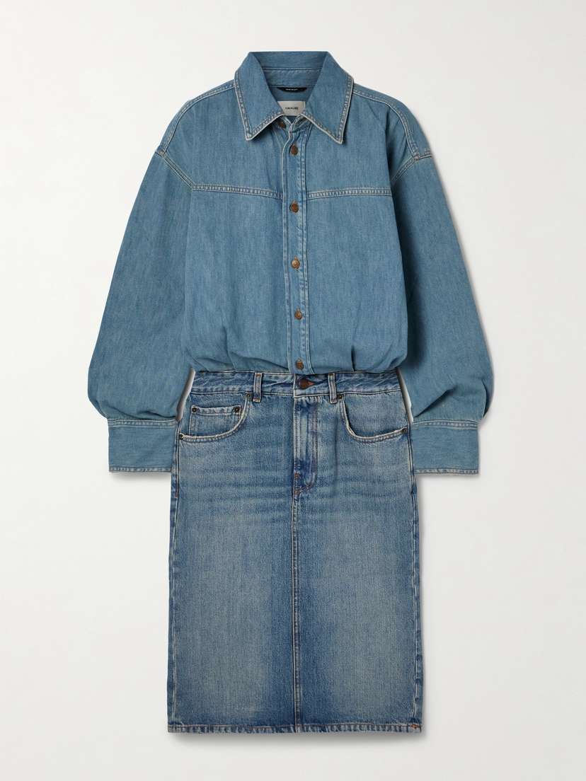 Haikure Joelle Two-tone Organic Denim Shirt Dress