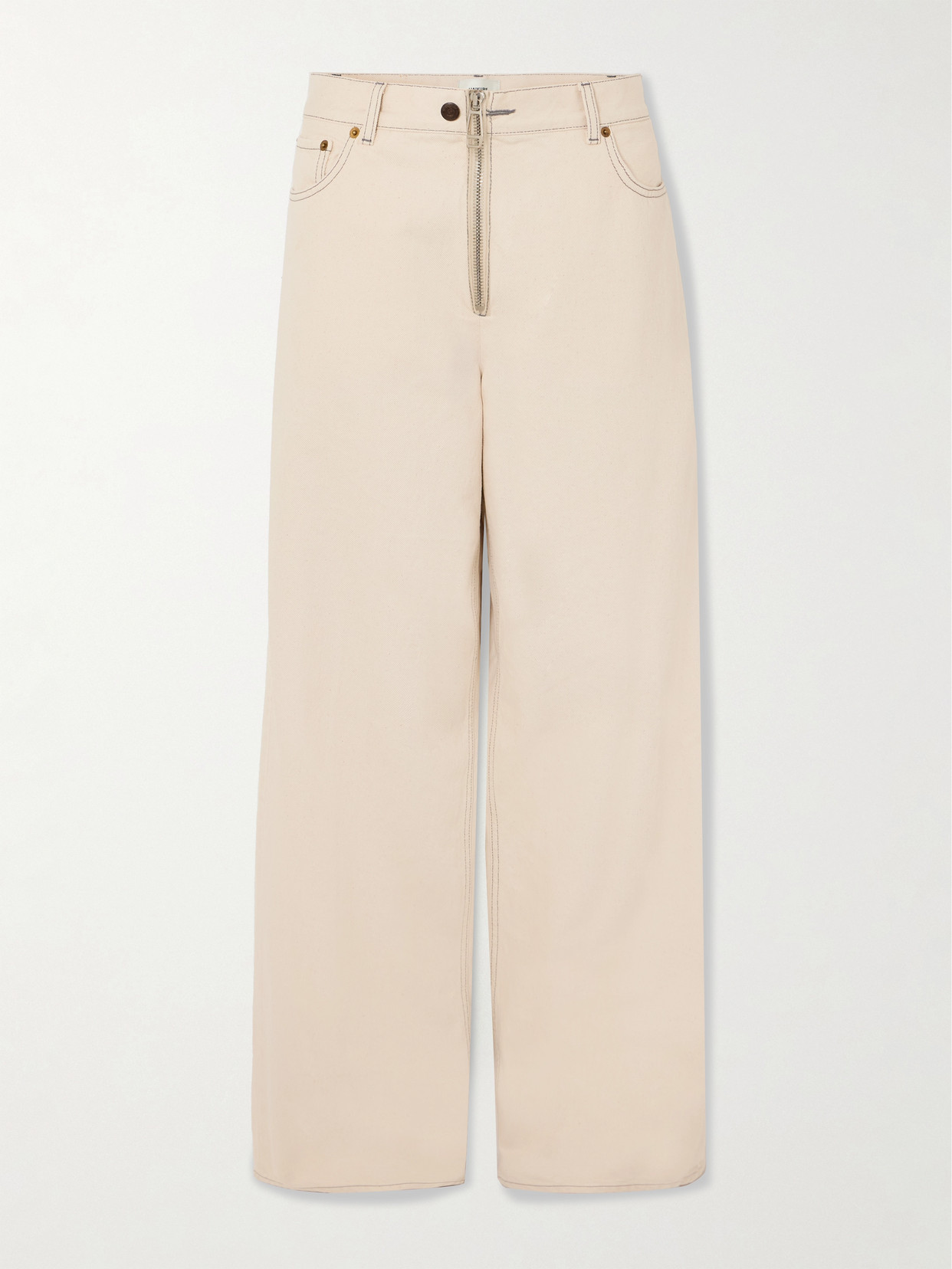 Haikure Logo-patch Wide-leg Jeans In Neutrals