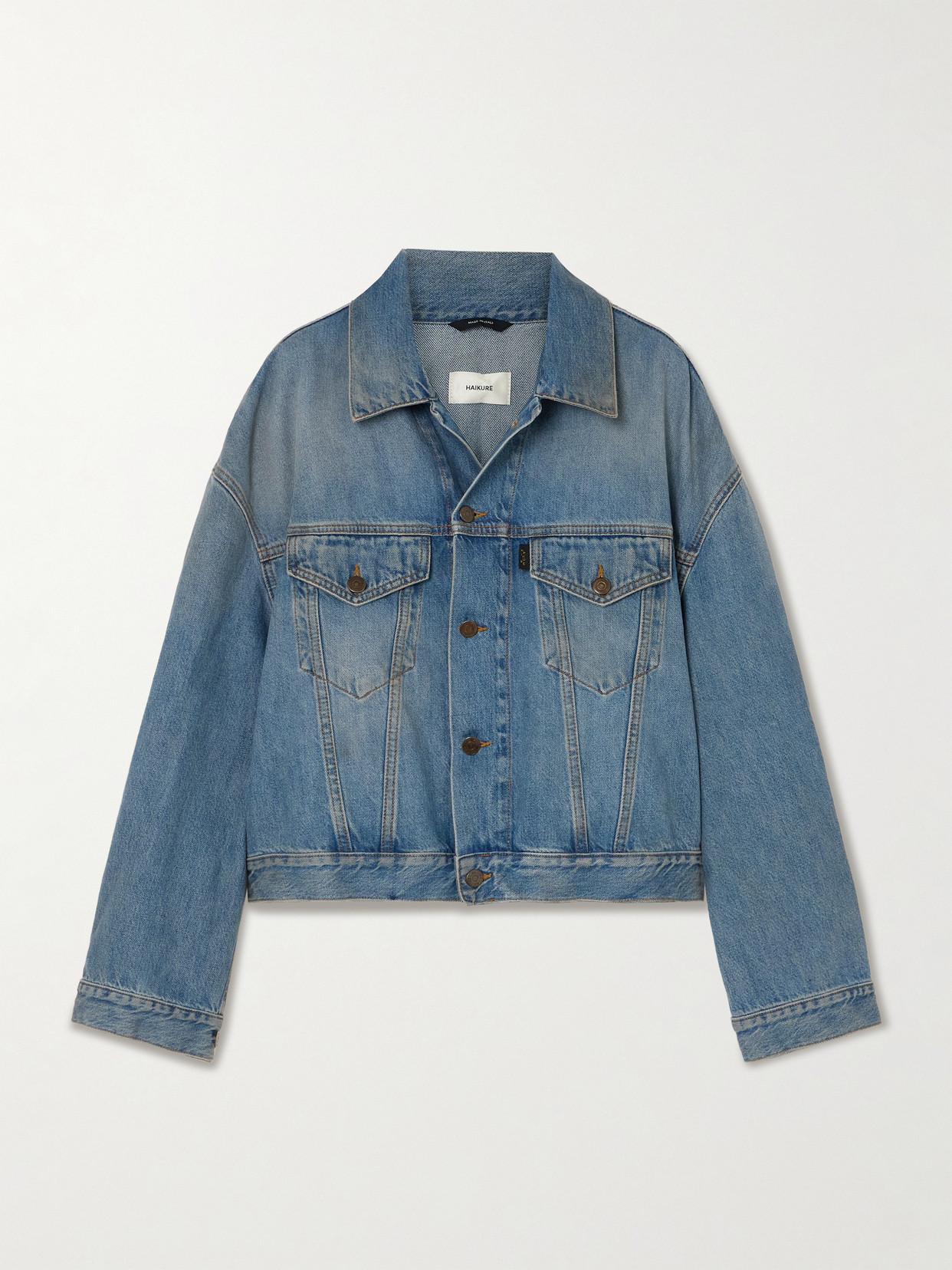 Haikure Denim Boxy Jacket With Spencer In Blue