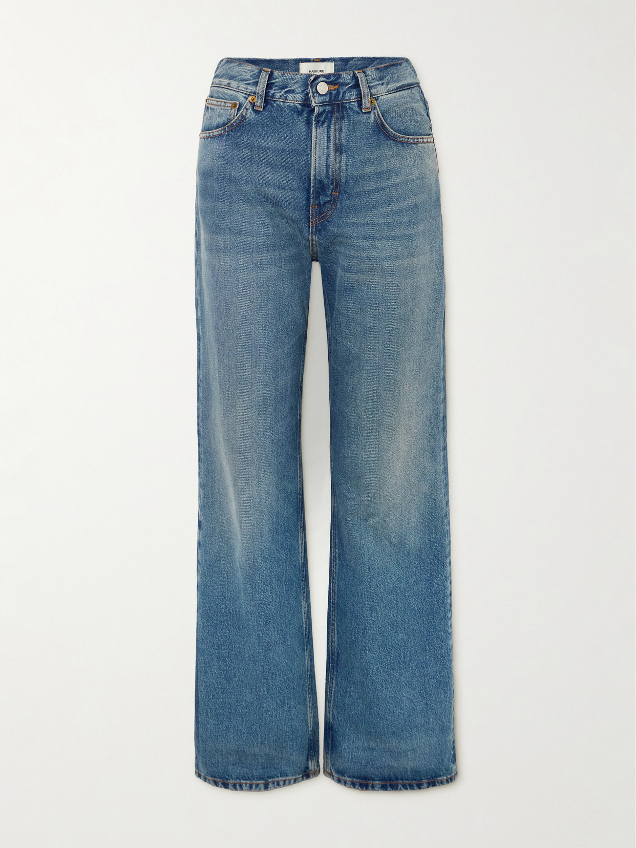 Haikure - Korea High-rise Wide-leg Jeans - Blue